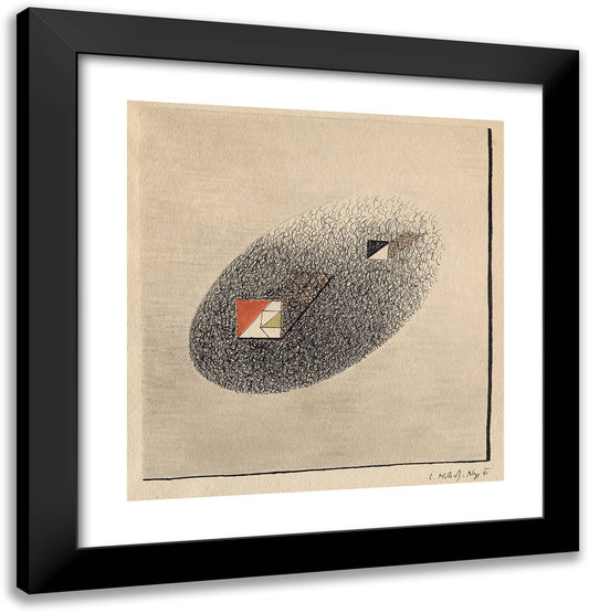 Untitled_2 20x21 Black Modern Wood Framed Art Print Poster by Moholy Nagy, Laszlo