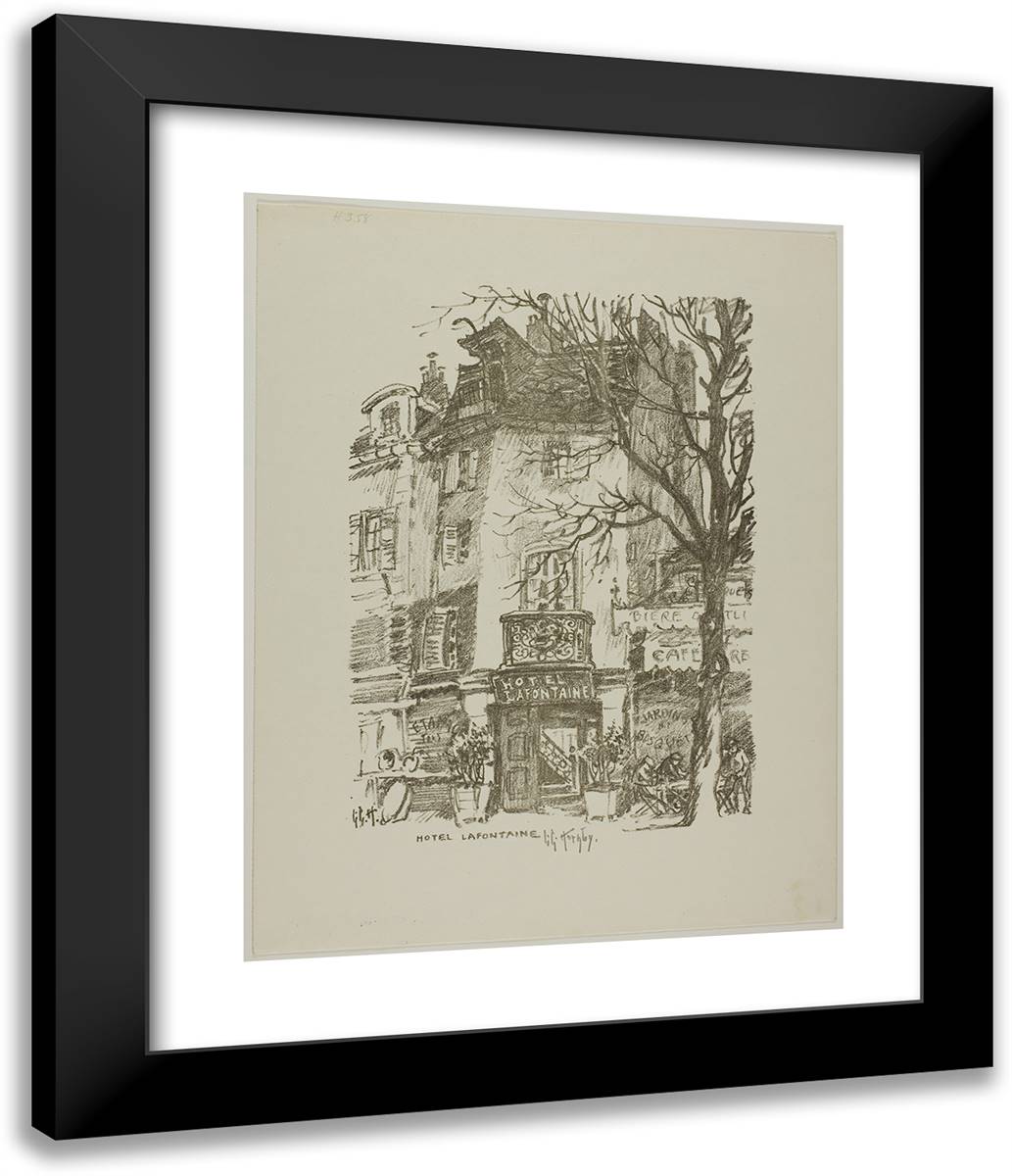 Hotel Lafontaine 20x24 Black Modern Wood Framed Art Print Poster by Hornby, Lester