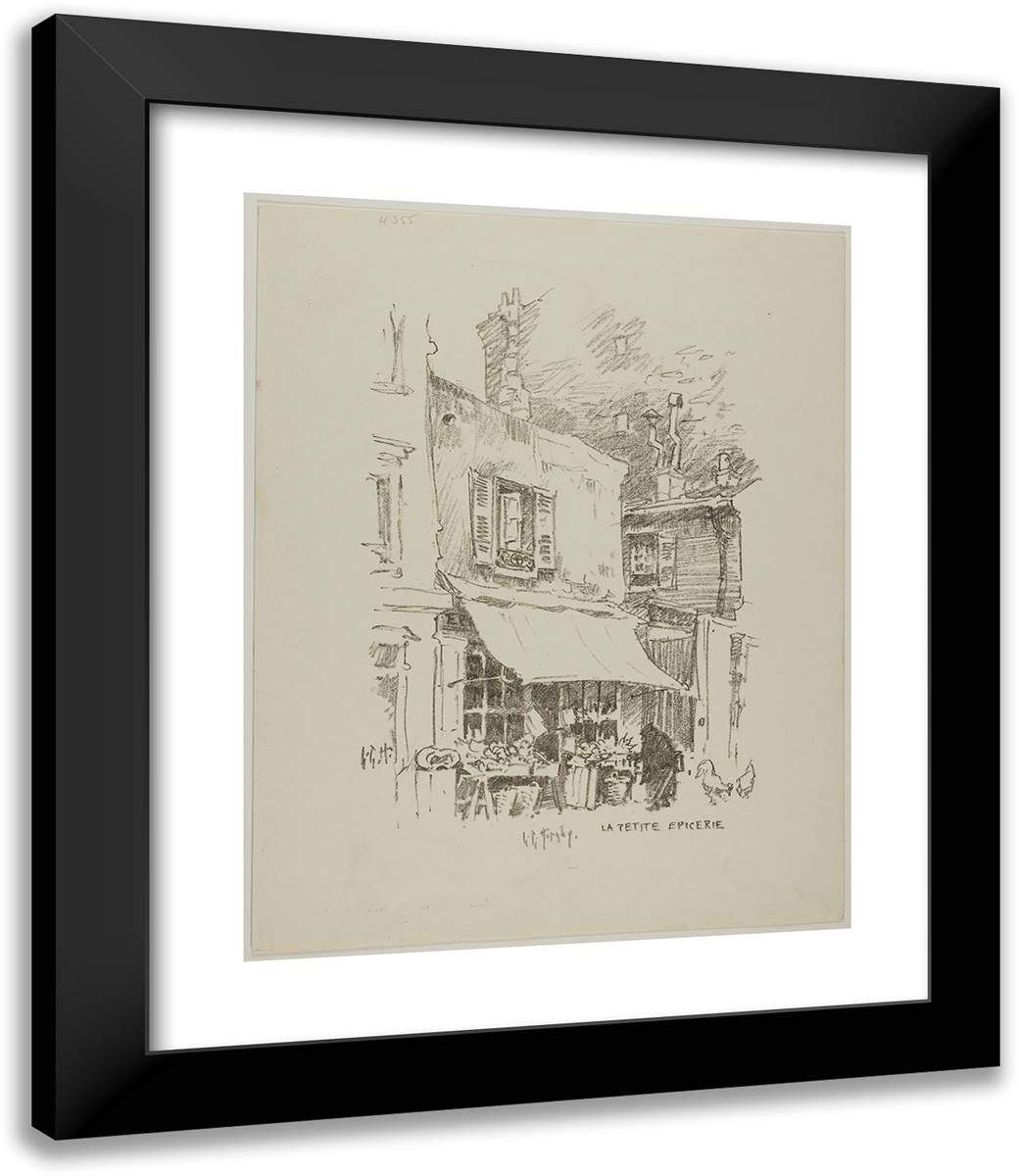 The Little Grocery Shop 20x24 Black Modern Wood Framed Art Print Poster by Hornby, Lester
