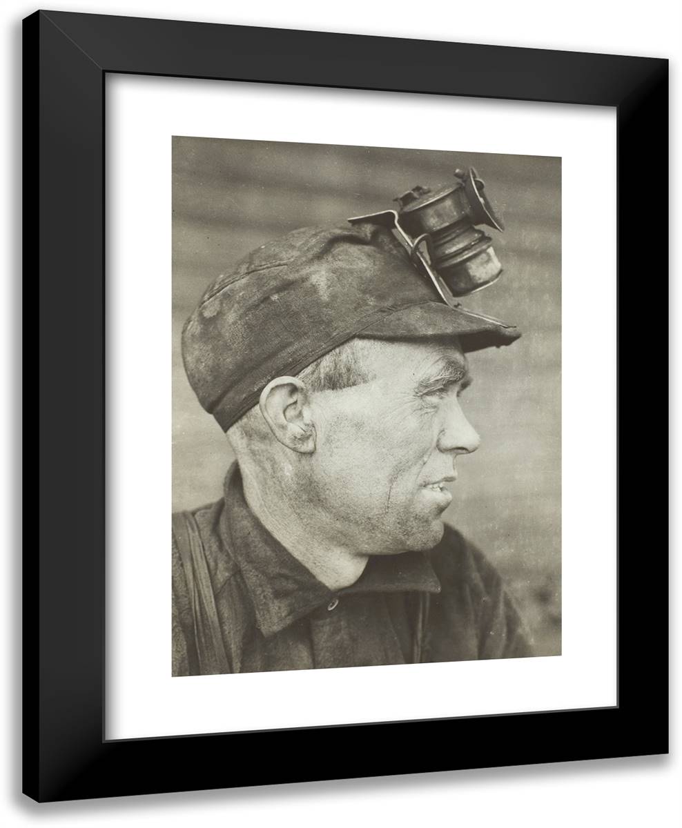 An English Miner, Pennsylvania 19x24 Black Modern Wood Framed Art Print Poster by Hine, Lewis Wickes