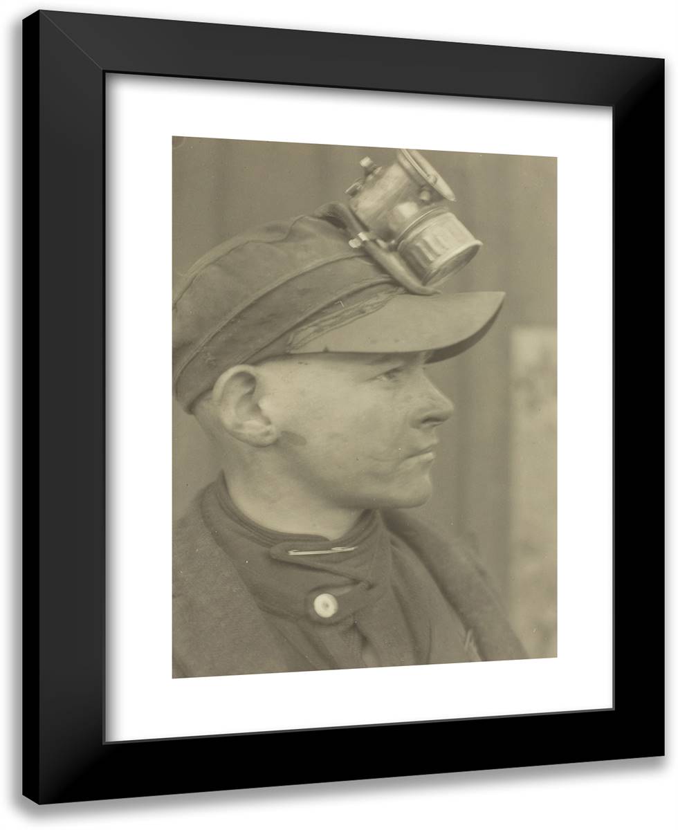 Breaker Boy in Pennsylvania Coal Mine 19x24 Black Modern Wood Framed Art Print Poster by Hine, Lewis Wickes
