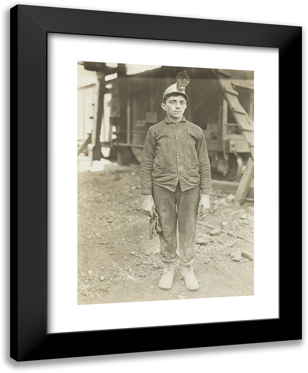 Driver in Pennsylvania Coal Mine 19x24 Black Modern Wood Framed Art Print Poster by Hine, Lewis Wickes