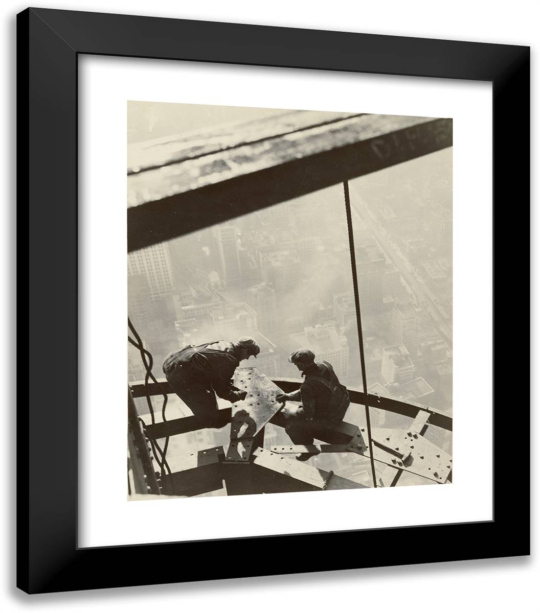 Empire State Building, New York 20x23 Black Modern Wood Framed Art Print Poster by Hine, Lewis Wickes