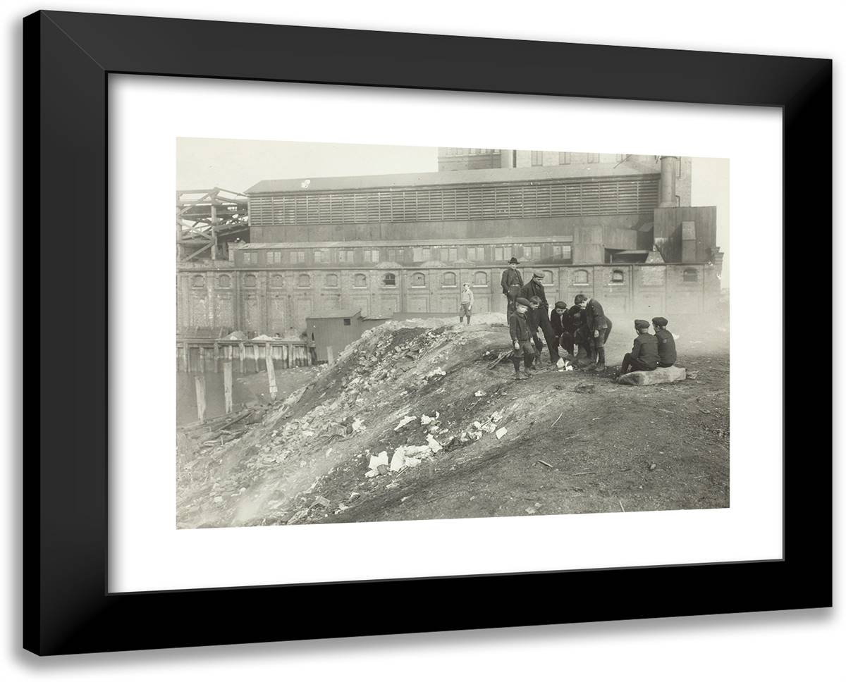 Gang Rendevous, Yonkers 24x19 Black Modern Wood Framed Art Print Poster by Hine, Lewis Wickes