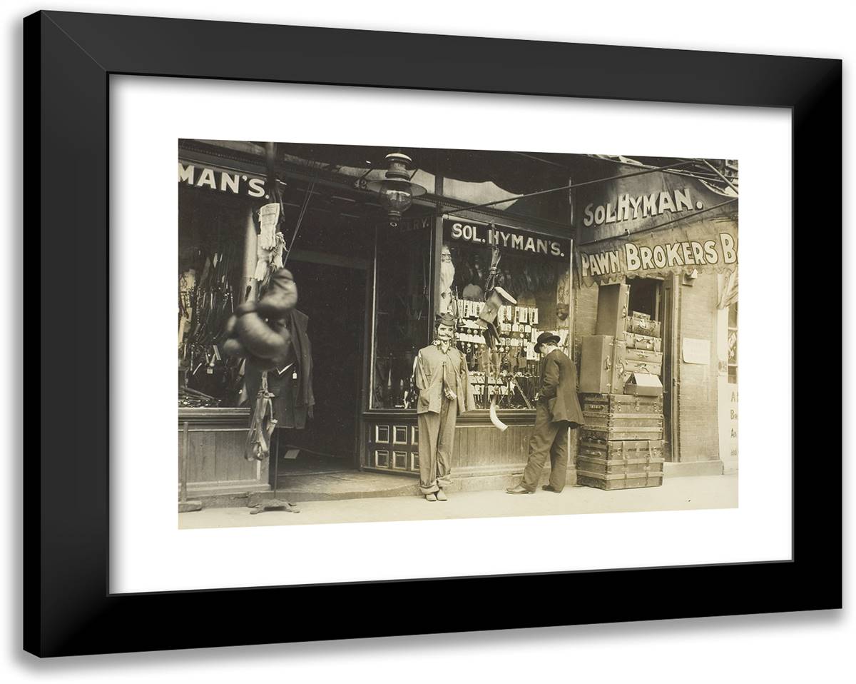 Guns for Sale, Nashville 24x19 Black Modern Wood Framed Art Print Poster by Hine, Lewis Wickes