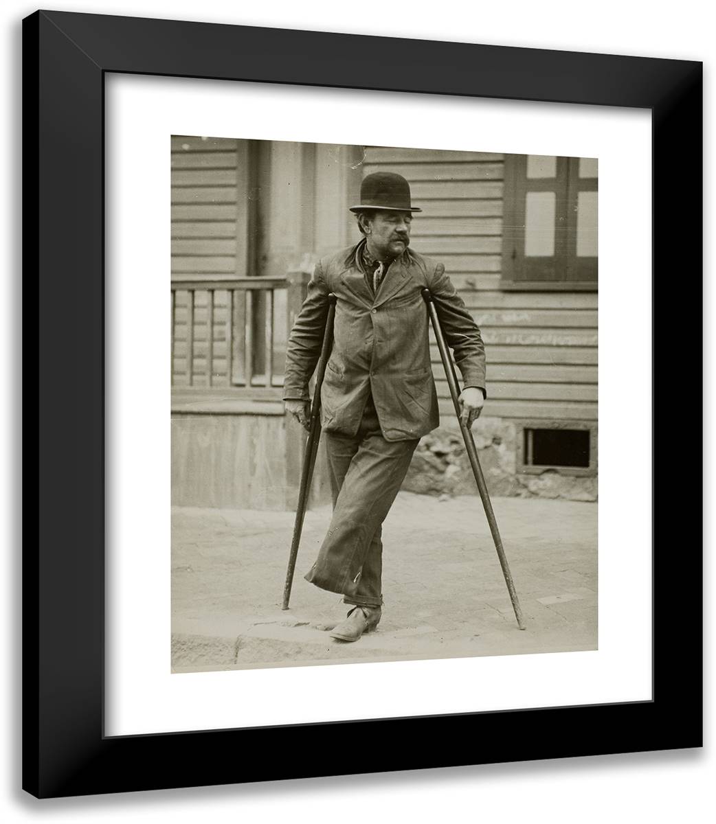 Industrial Hazard, Steel Worker 20x23 Black Modern Wood Framed Art Print Poster by Hine, Lewis Wickes
