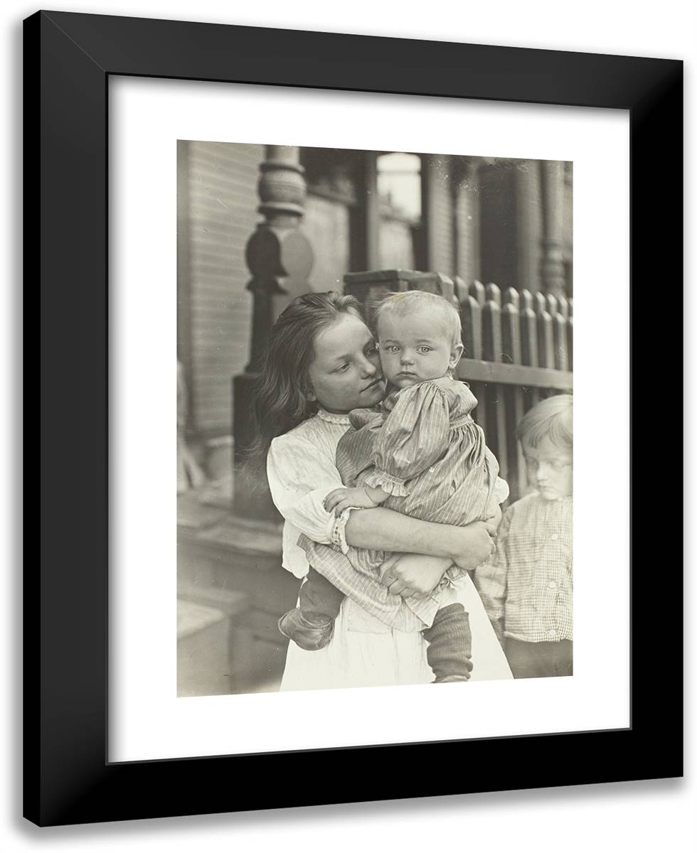 Little Mother, Pittsburgh 19x24 Black Modern Wood Framed Art Print Poster by Hine, Lewis Wickes