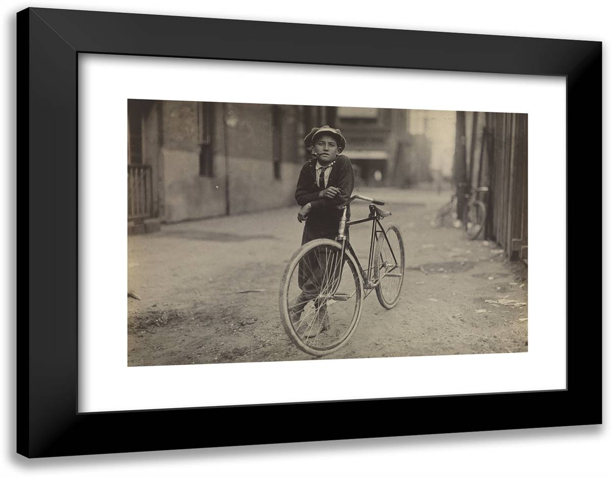 Messenger Boy for Mackay Telegraph Company, Waco, Texas 24x19 Black Modern Wood Framed Art Print Poster by Hine, Lewis Wickes