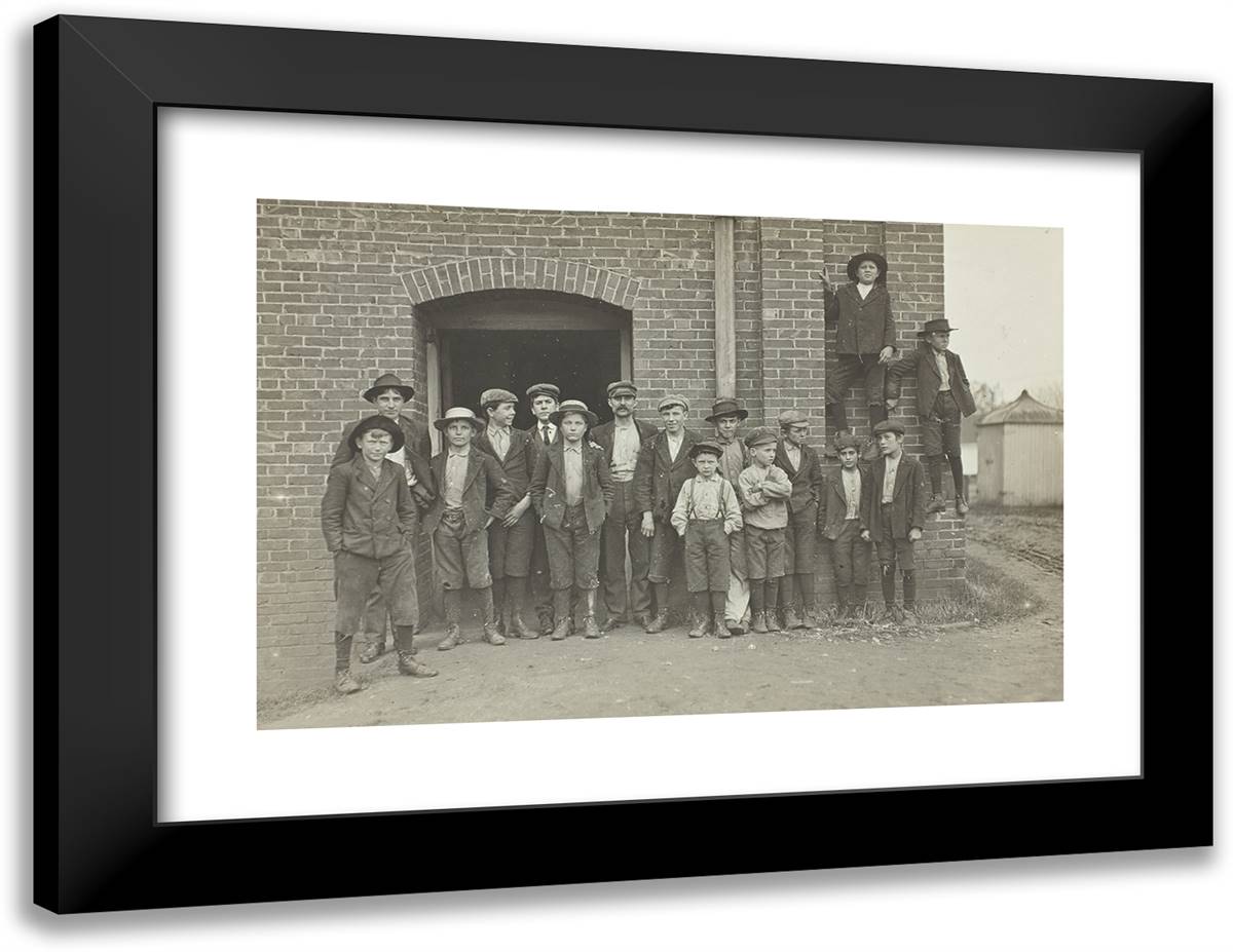 Noon Hour, King Mfg. Co., Augusta, Georgia 24x19 Black Modern Wood Framed Art Print Poster by Hine, Lewis Wickes