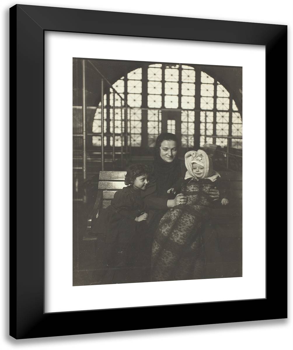 Russian Family, Ellis Island 20x24 Black Modern Wood Framed Art Print Poster by Hine, Lewis Wickes