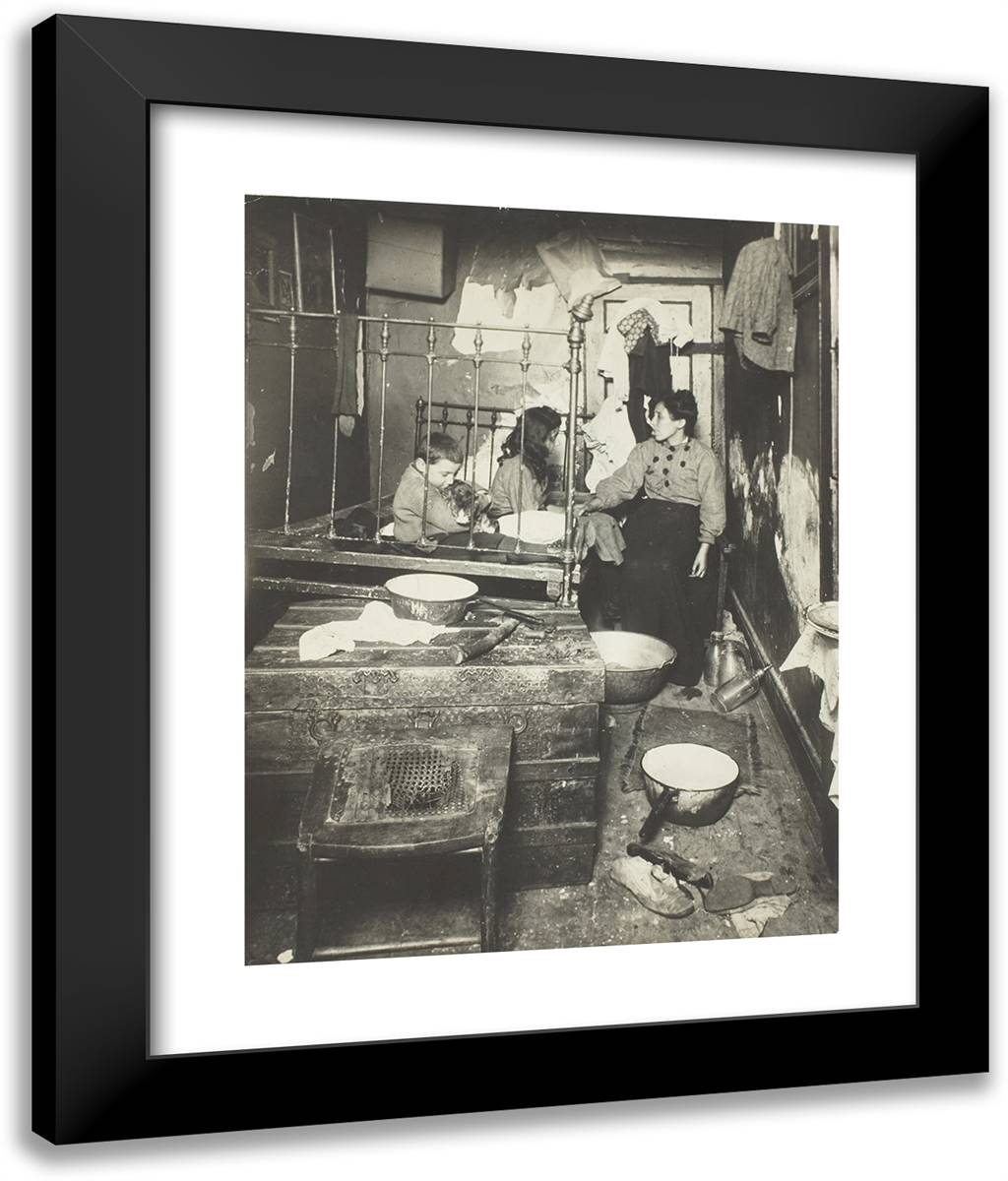 Tenement 20x24 Black Modern Wood Framed Art Print Poster by Hine, Lewis Wickes