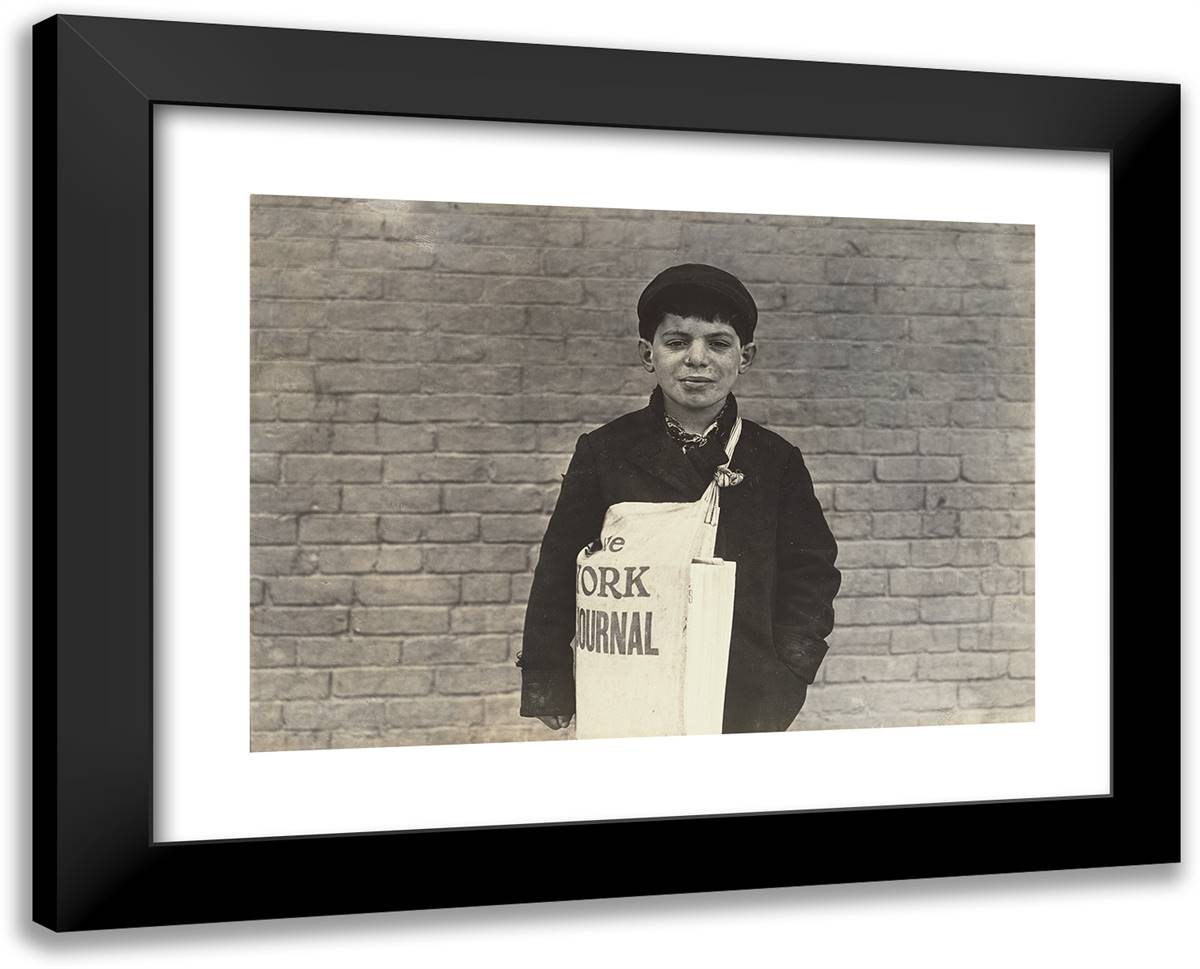 Tony Casale, Newsboy, Hartford, Connecticut 24x19 Black Modern Wood Framed Art Print Poster by Hine, Lewis Wickes