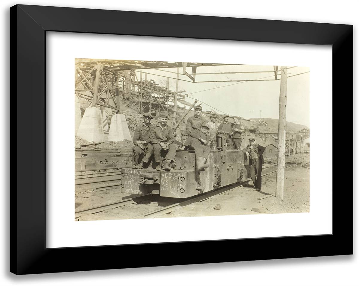 Untitled (A Fairly Modern Coal Mine, Electrified, in East Pennsylvania) 24x19 Black Modern Wood Framed Art Print Poster by Hine, Lewis Wickes
