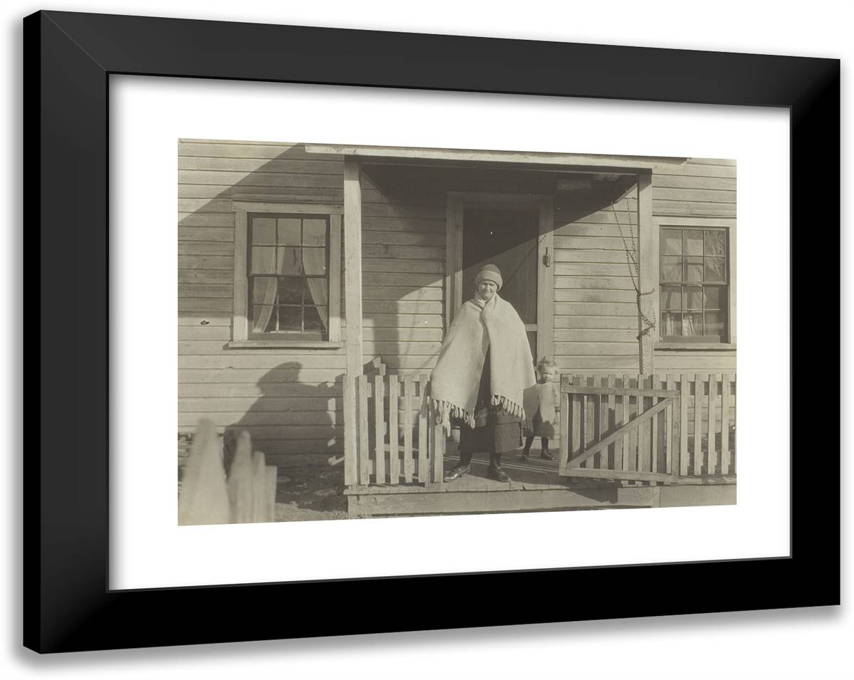 Wife, Child, and Home of Pennsylvania Coal Miner 24x19 Black Modern Wood Framed Art Print Poster by Hine, Lewis Wickes