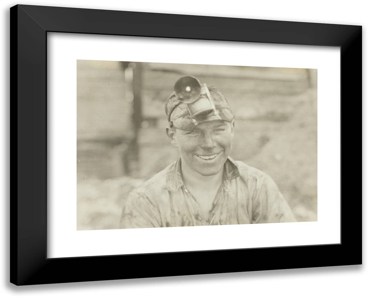 Young Miner, Pennsylvania 24x19 Black Modern Wood Framed Art Print Poster by Hine, Lewis Wickes