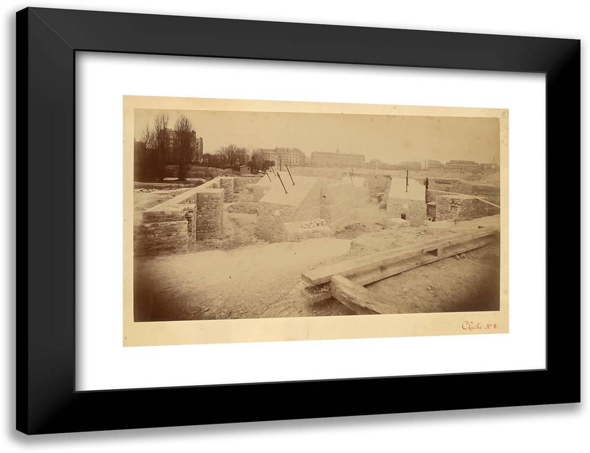 Pier No. 2, Seen from the Front 24x18 Black Modern Wood Framed Art Print Poster by Durandelle, Louis