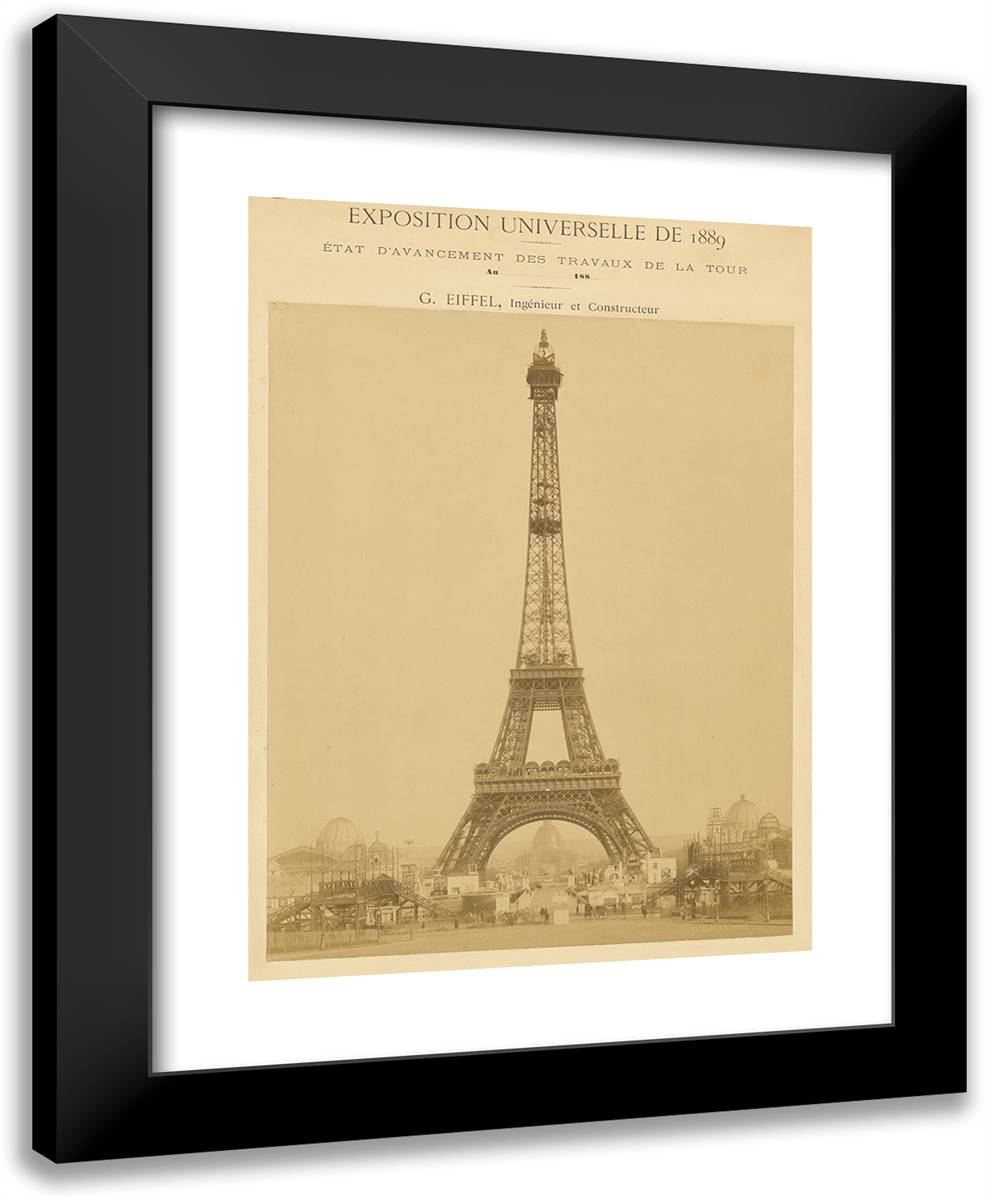 The Eiffel Tower 19x24 Black Modern Wood Framed Art Print Poster by Durandelle, Louis