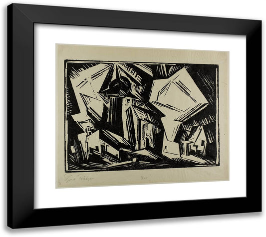 Daasdorf 22x20 Black Modern Wood Framed Art Print Poster by Feininger, Lyonel