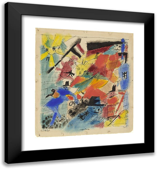 Euphoric VIctory (Siegesrausch) 20x22 Black Modern Wood Framed Art Print Poster by Feininger, Lyonel