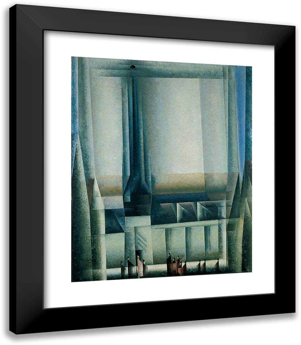 Gelmeroda VIII  20x23 Black Modern Wood Framed Art Print Poster by Feininger, Lyonel