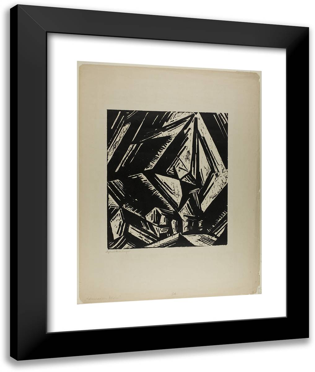 Gelmerode Church 20x24 Black Modern Wood Framed Art Print Poster by Feininger, Lyonel