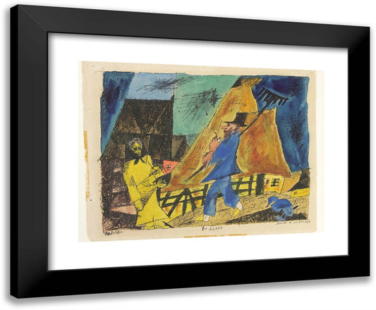 Im Dorfe 24x20 Black Modern Wood Framed Art Print Poster by Feininger, Lyonel
