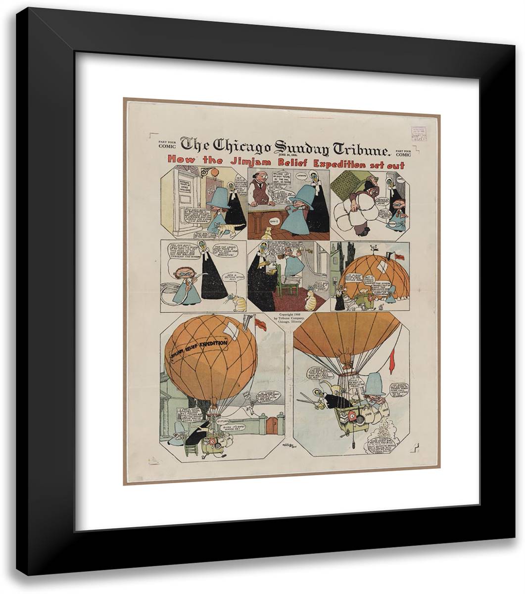 Jimjam 20x23 Black Modern Wood Framed Art Print Poster by Feininger, Lyonel