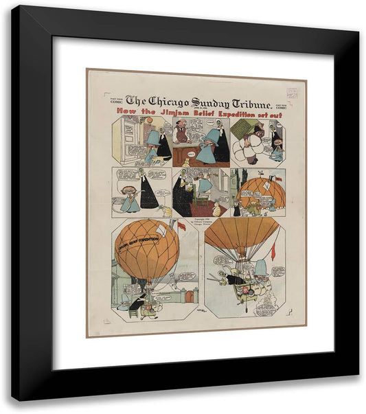 Jimjam 20x23 Black Modern Wood Framed Art Print Poster by Feininger, Lyonel