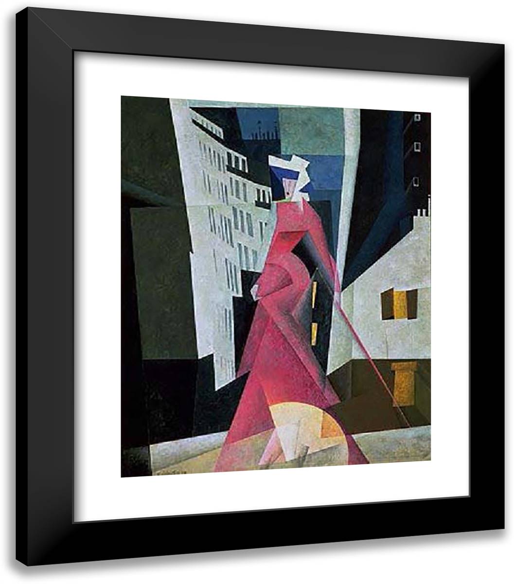 Lady in Mauve 20x23 Black Modern Wood Framed Art Print Poster by Feininger, Lyonel