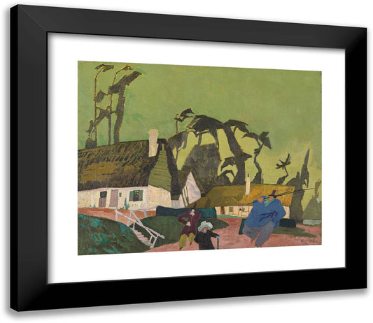 Longeuil, Normandie 23x20 Black Modern Wood Framed Art Print Poster by Feininger, Lyonel