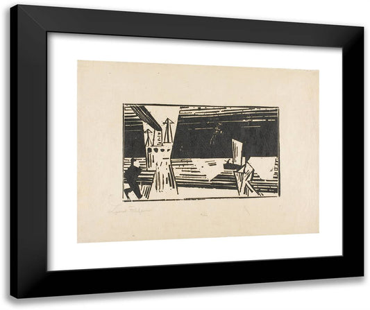 Marine 2 24x20 Black Modern Wood Framed Art Print Poster by Feininger, Lyonel