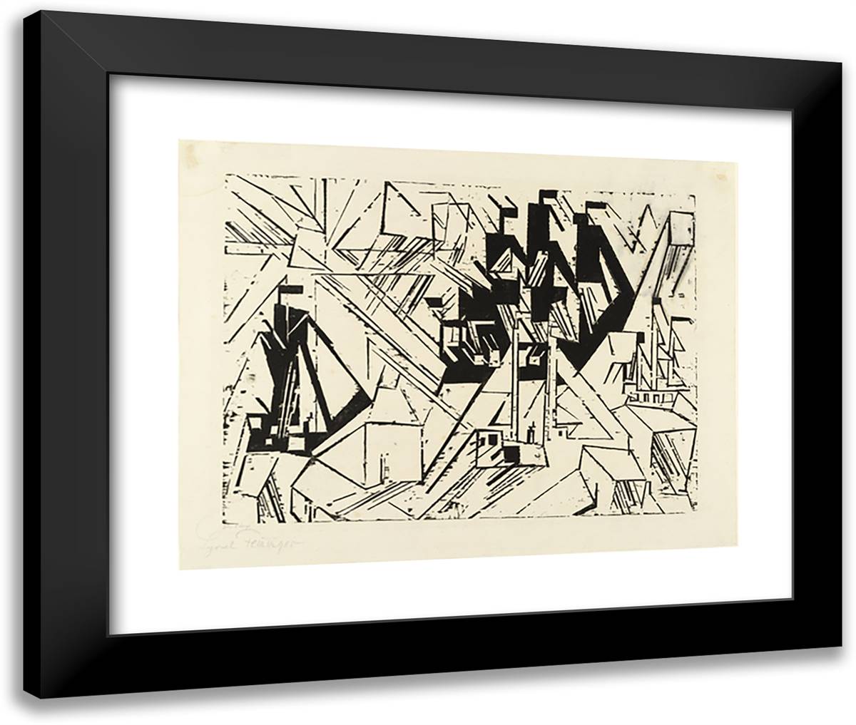 Marine from the First Portfolio (Die Erste Mappe) 24x20 Black Modern Wood Framed Art Print Poster by Feininger, Lyonel