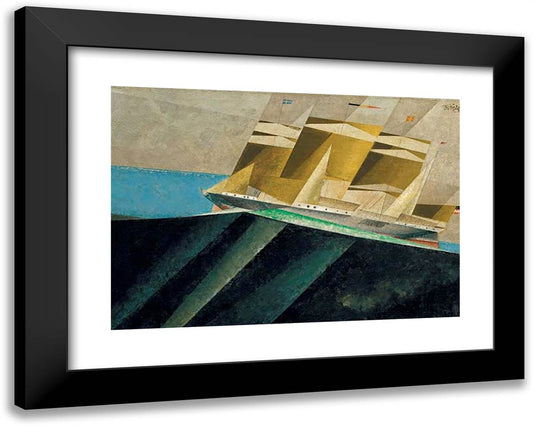Mid-Ocean 24x19 Black Modern Wood Framed Art Print Poster by Feininger, Lyonel
