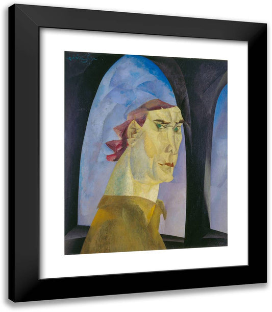Self-Portrait  20x23 Black Modern Wood Framed Art Print Poster by Feininger, Lyonel