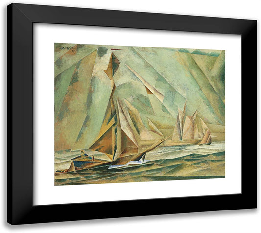 Ships  22x20 Black Modern Wood Framed Art Print Poster by Feininger, Lyonel