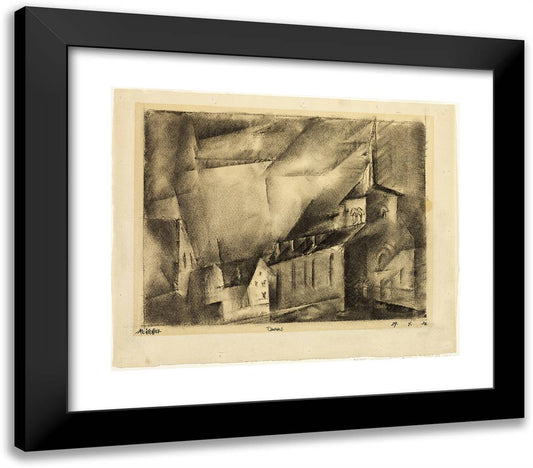 Taubach 23x20 Black Modern Wood Framed Art Print Poster by Feininger, Lyonel