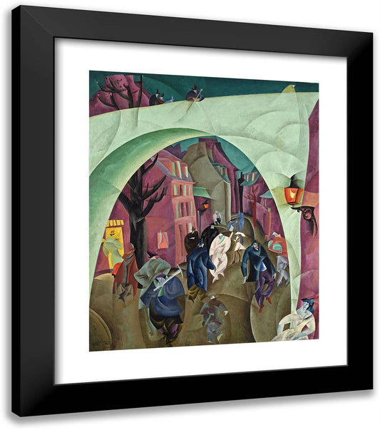The Green Bridge II  20x23 Black Modern Wood Framed Art Print Poster by Feininger, Lyonel