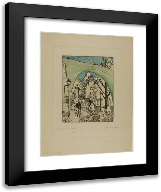 The Green Bridge_1 20x24 Black Modern Wood Framed Art Print Poster by Feininger, Lyonel