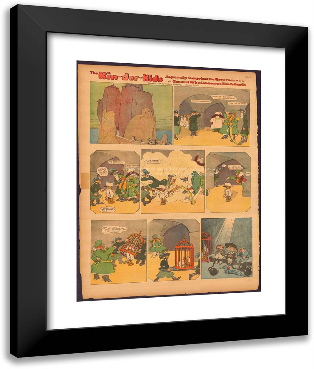 The Kin-Der-Kids, Japansky Surprises the Governor, General Who Condemns Him to Death  20x24 Black Modern Wood Framed Art Print Poster by Feininger, Lyonel