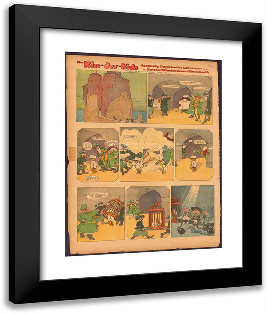 The Kin-Der-Kids, Japansky Surprises the Governor, General Who Condemns Him to Death  20x24 Black Modern Wood Framed Art Print Poster by Feininger, Lyonel