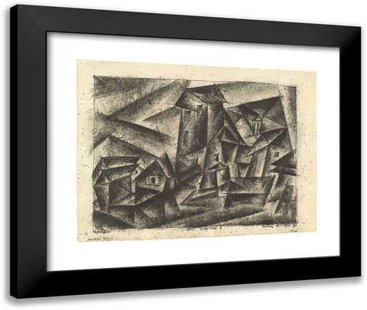 The VIllage of Legefeld I (Dorf Legefeld I) 24x20 Black Modern Wood Framed Art Print Poster by Feininger, Lyonel