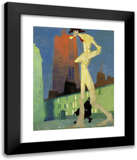 The White Man 20x24 Black Modern Wood Framed Art Print Poster by Feininger, Lyonel