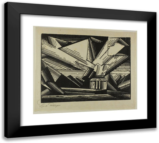 Villa on the Shore IV 22x20 Black Modern Wood Framed Art Print Poster by Feininger, Lyonel