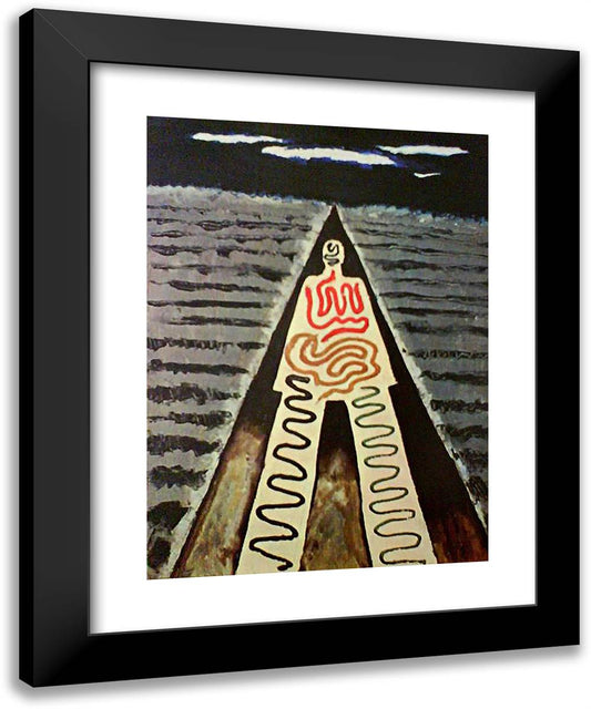 A Night at Saint Jean 19x24 Black Modern Wood Framed Art Print Poster by Man Ray