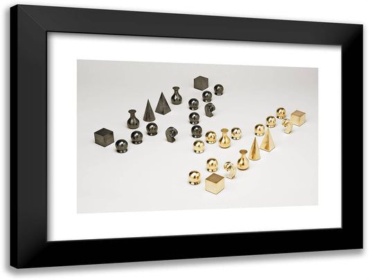Chess Set 24x18 Black Modern Wood Framed Art Print Poster by Man Ray