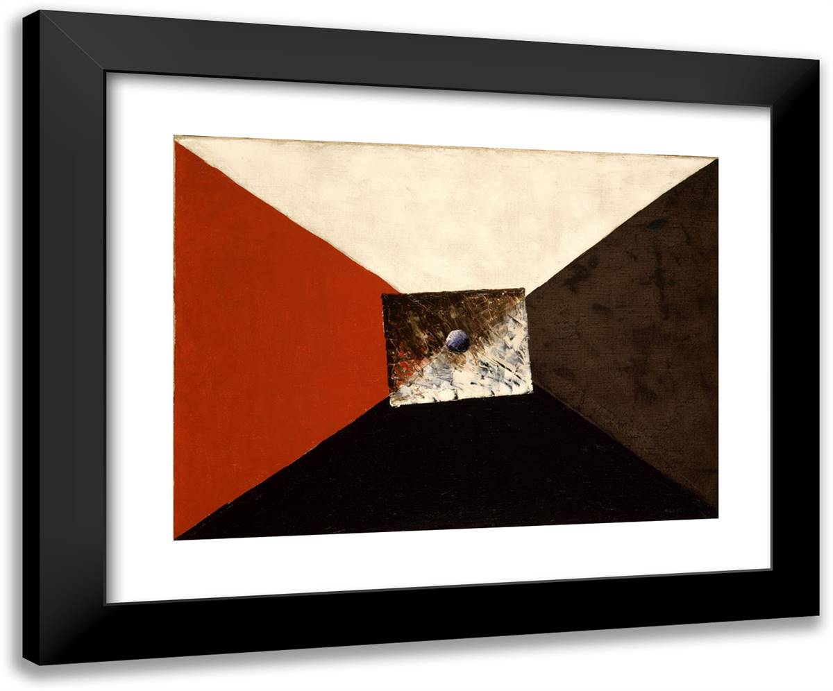 Composition (Marchand De Couleurs) 24x20 Black Modern Wood Framed Art Print Poster by Man Ray