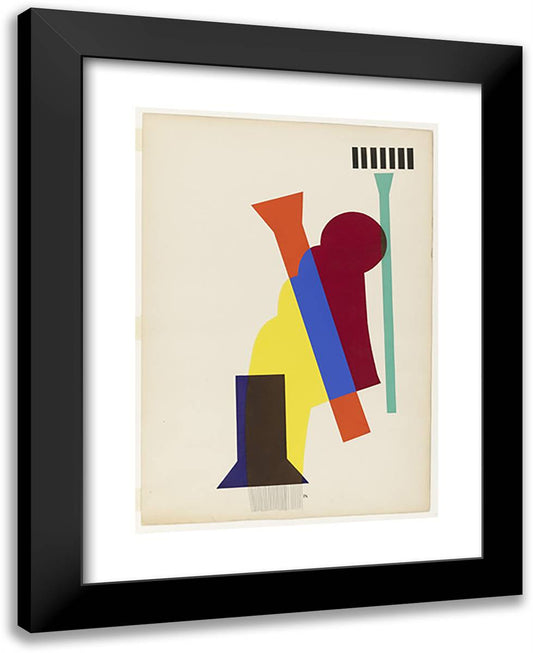 Concrete Mixer from the Portfolio Revolving Doors 19x24 Black Modern Wood Framed Art Print Poster by Man Ray