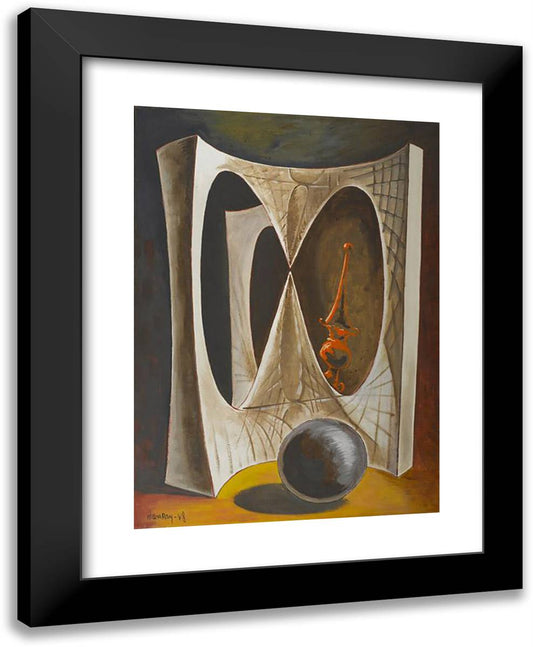 Diderot's Harpsichord or the Merchant of Venice  19x24 Black Modern Wood Framed Art Print Poster by Man Ray