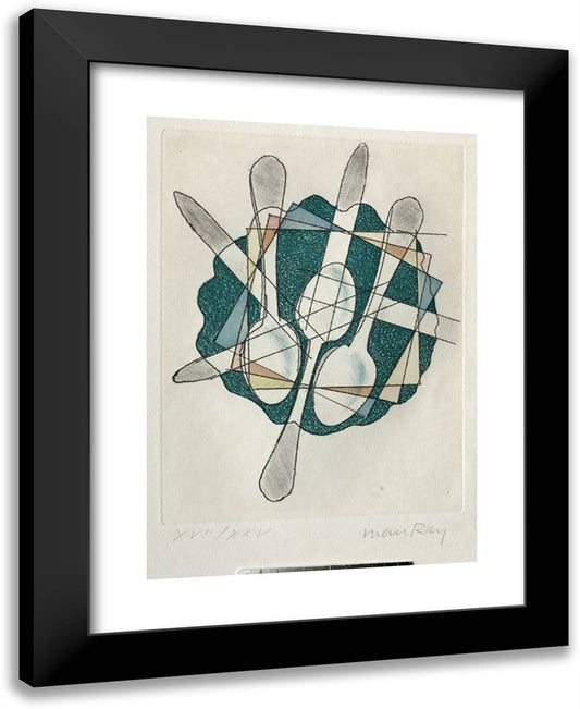 Electro-Magie 19x24 Black Modern Wood Framed Art Print Poster by Man Ray