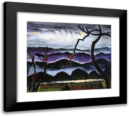 Hills 22x20 Black Modern Wood Framed Art Print Poster by Man Ray
